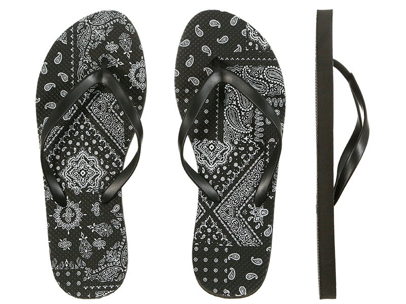 Chanclas de mujer estampado negro