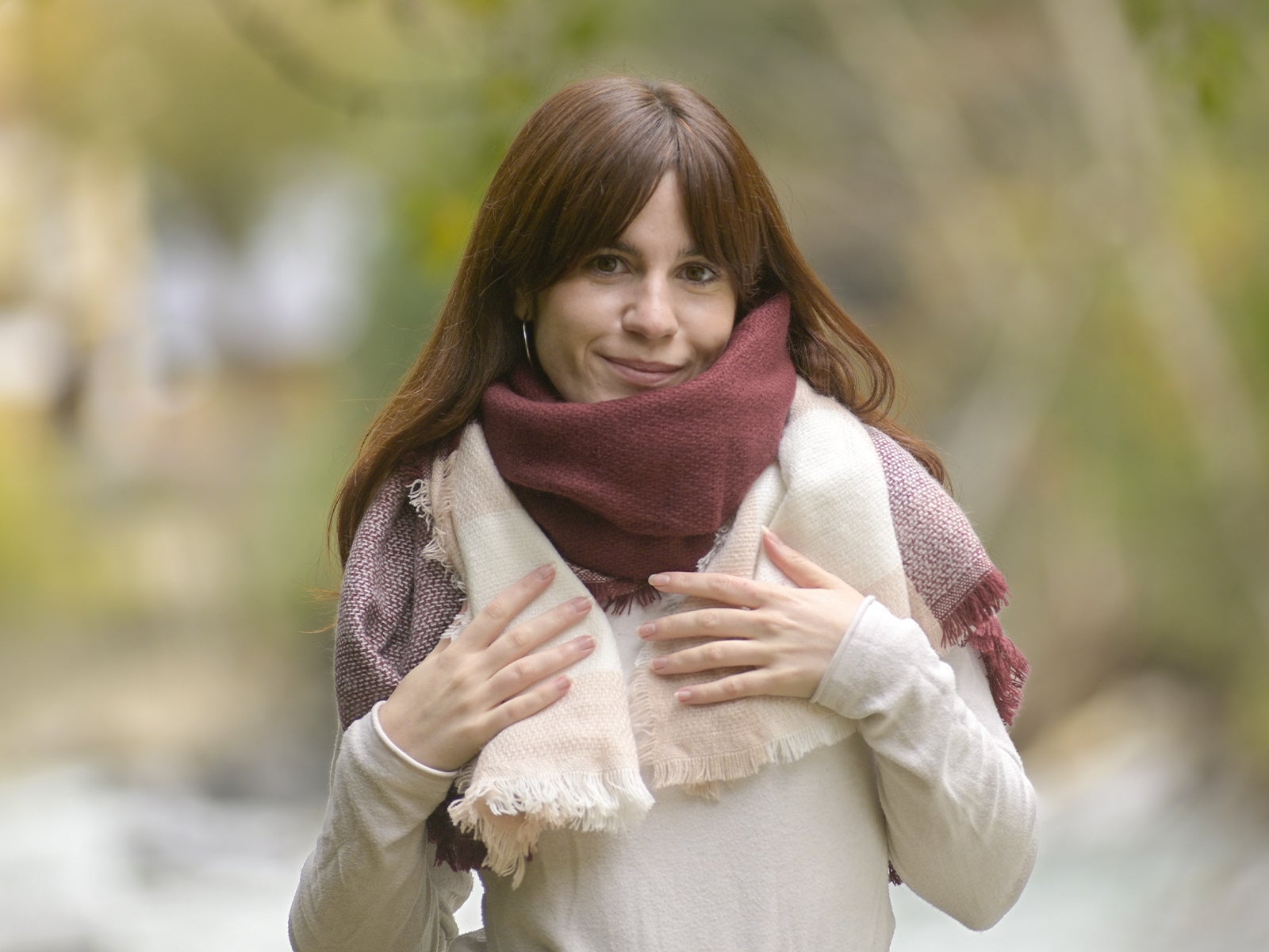 Red and cream sale scarf