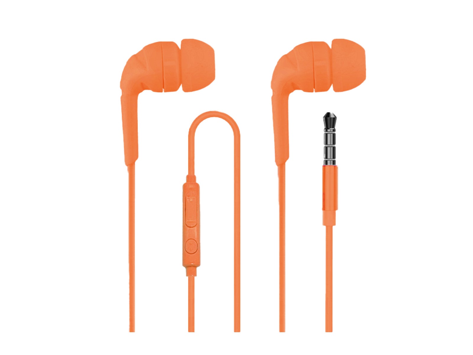 Orange headphones with mic sale